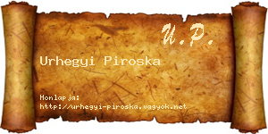 Urhegyi Piroska névjegykártya
