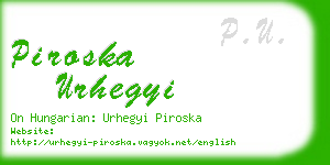 piroska urhegyi business card